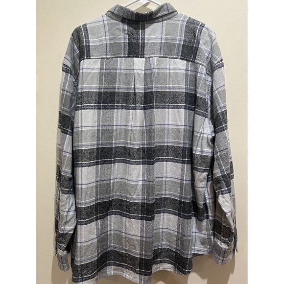 St Johns Bay Gray Plaid Button Down Long Sleeve Shirt~Size 2XL - Picture 4 of 6